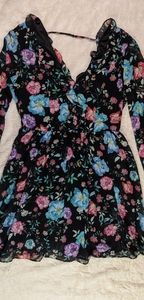 Express Black flirty floral dress